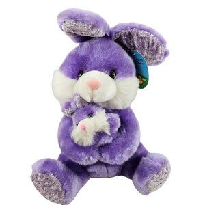 Best Made Toys Bunny Rabbit Plush Purple Mom And Baby Tag Stuffed Animal Easter